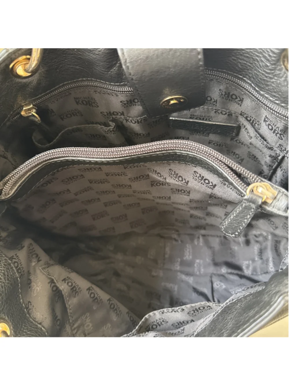 Michael Kors Fulton Black Pebbled Leather Tote Hobo Shoulder Bag Crossbody Nwot